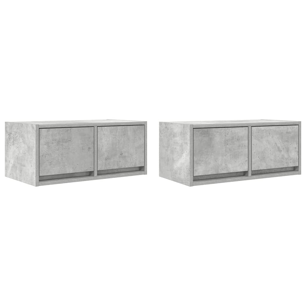 TV-Schränke 2 Stk. Betongrau 60x31x25,5 cm Holzwerkstoff