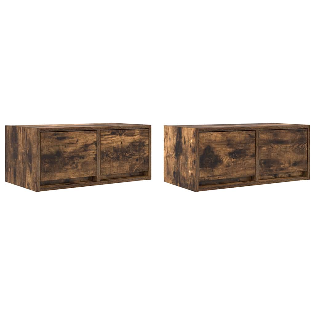 TV-Schränke 2 Stk. Räuchereiche 60x31x25,5 cm Holzwerkstoff