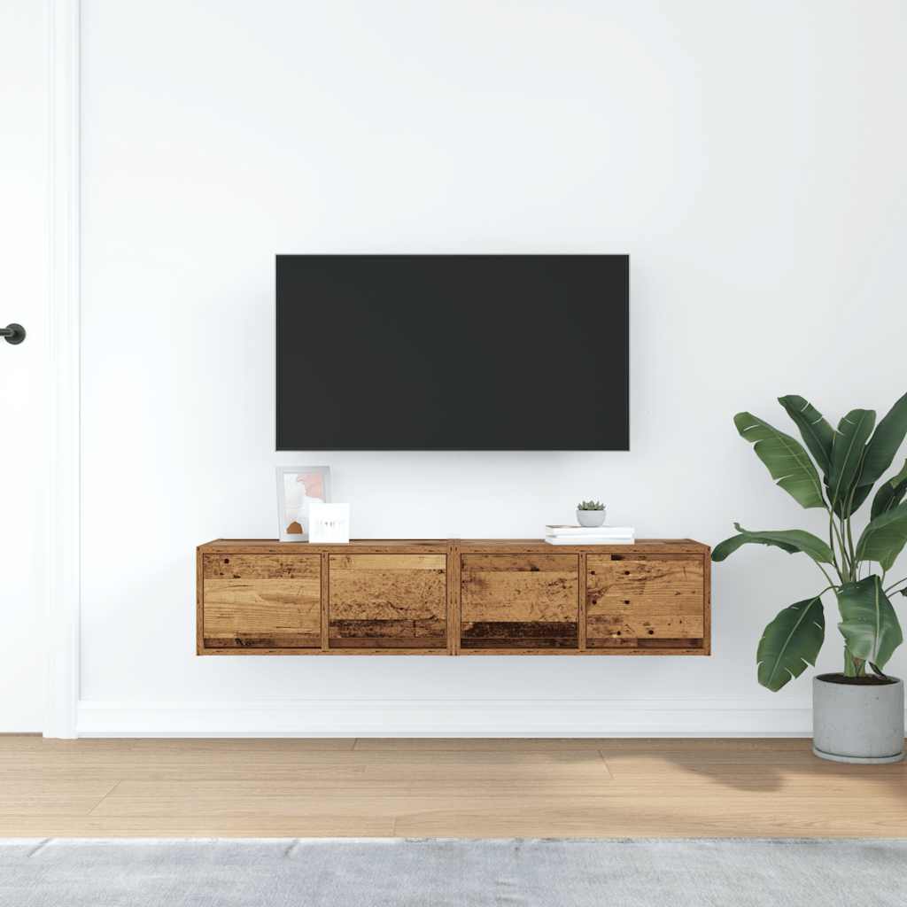 TV-Schränke 2 Stk. Altholz-Optik 60x31x25,5 cm Holzwerkstoff