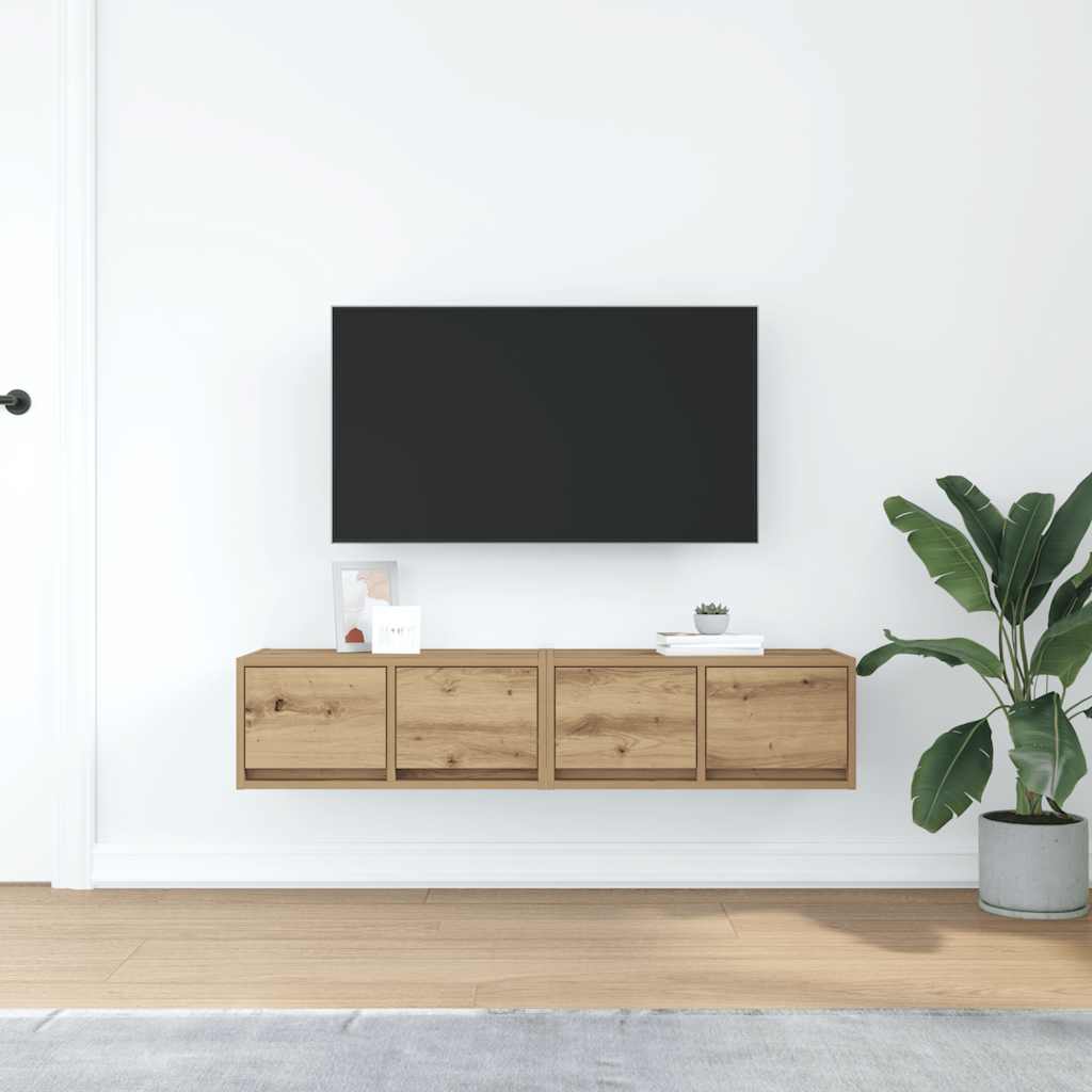 TV-Schränke 2 Stk. Artisan-Eiche 60x31x25,5 cm Holzwerkstoff