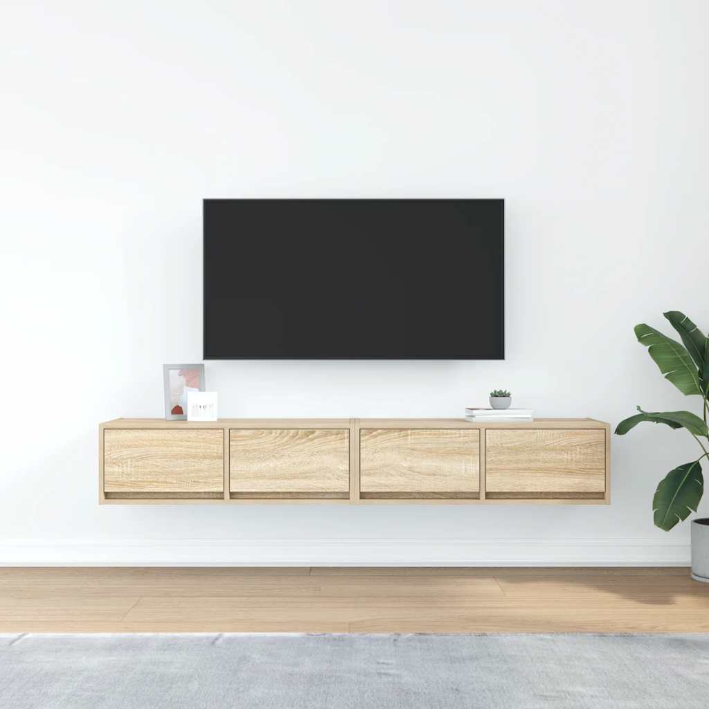 TV-Schränke 2 Stk. Sonoma-Eiche 80x31x25,5 cm Holzwerkstoff