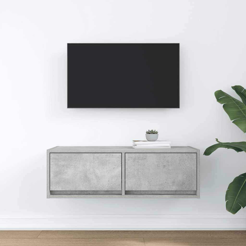 TV-Schrank Betongrau 80x31x25,5 cm Holzwerkstoff