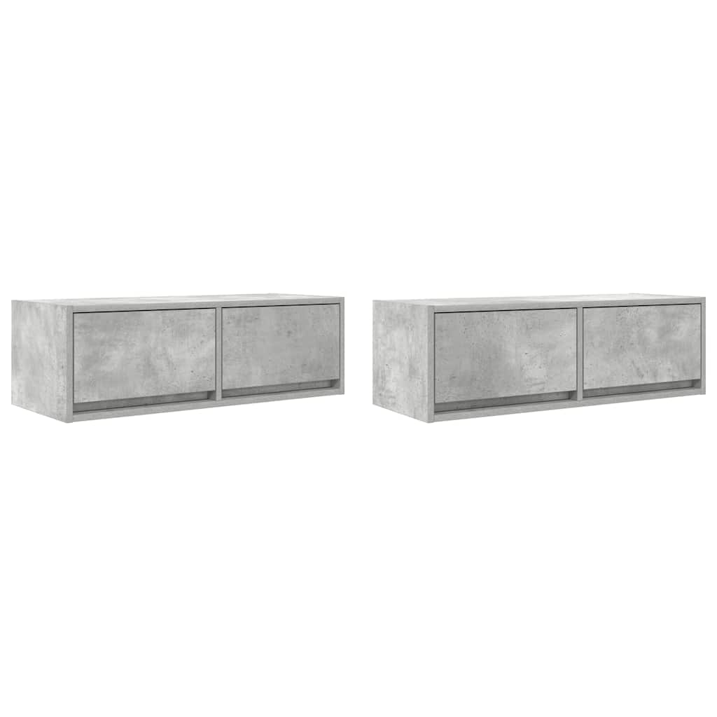 TV-Schränke 2 Stk. Betongrau 80x31x25,5 cm Holzwerkstoff