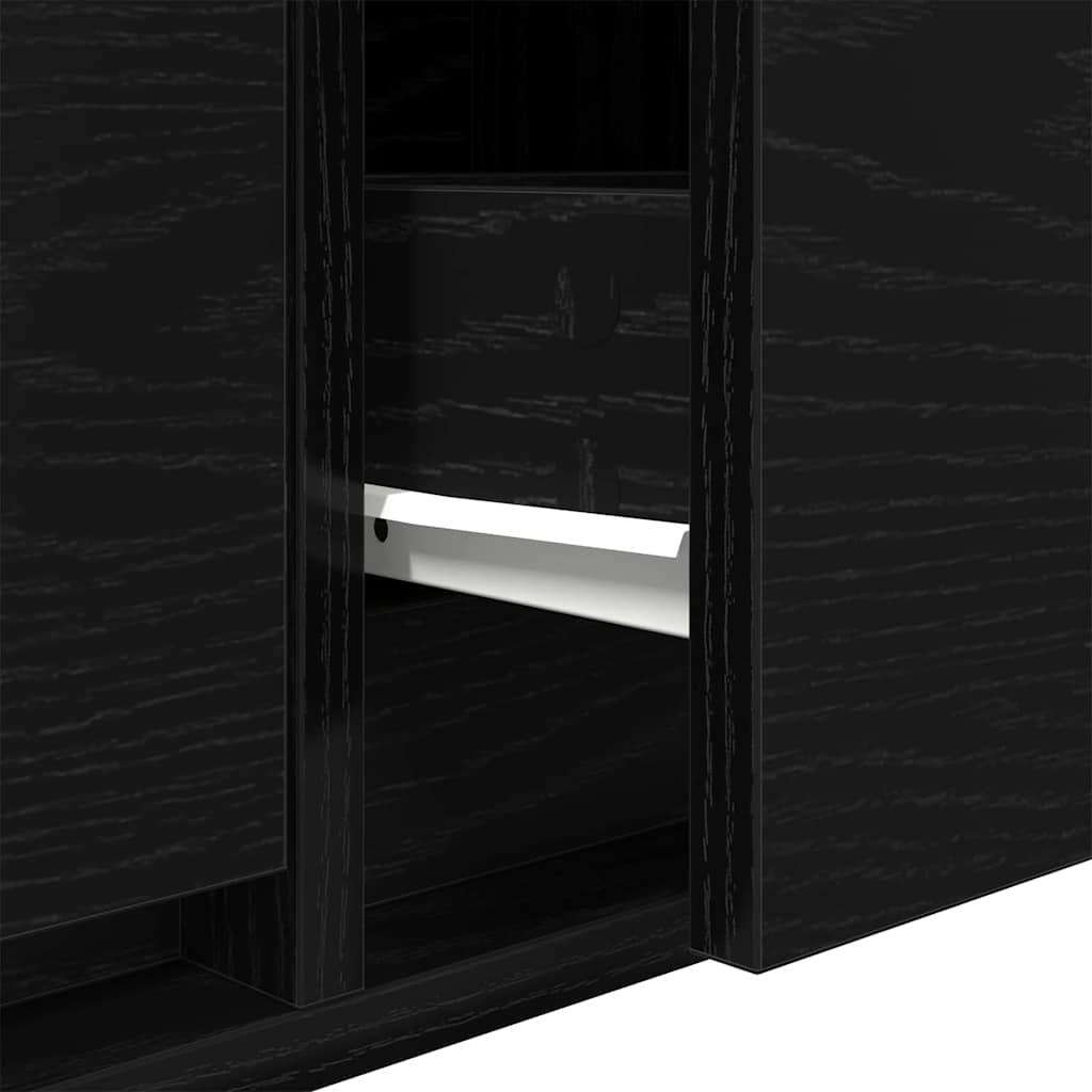 TV-Schränk Wandmontiert Schwarz Eichen-Optik 100 x 31 x 25,5 cm