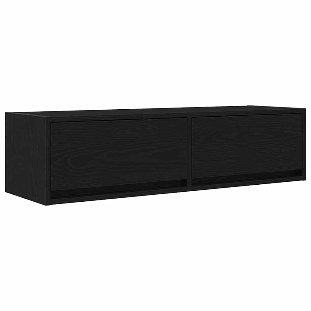 TV-Schränk Wandmontiert Schwarz Eichen-Optik 100 x 31 x 25,5 cm