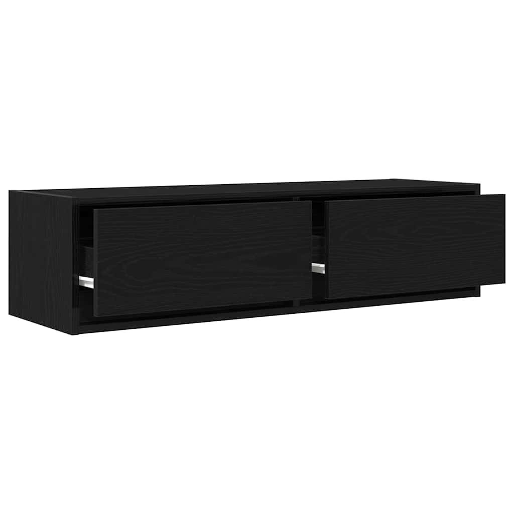 TV-Schränk Wandmontiert Schwarz Eichen-Optik 100 x 31 x 25,5 cm