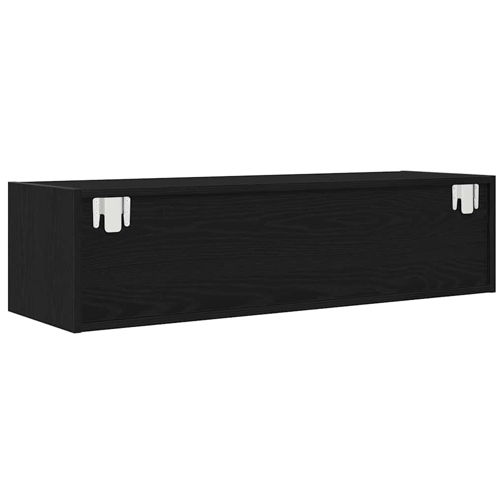 TV-Schränk Wandmontiert Schwarz Eichen-Optik 100 x 31 x 25,5 cm
