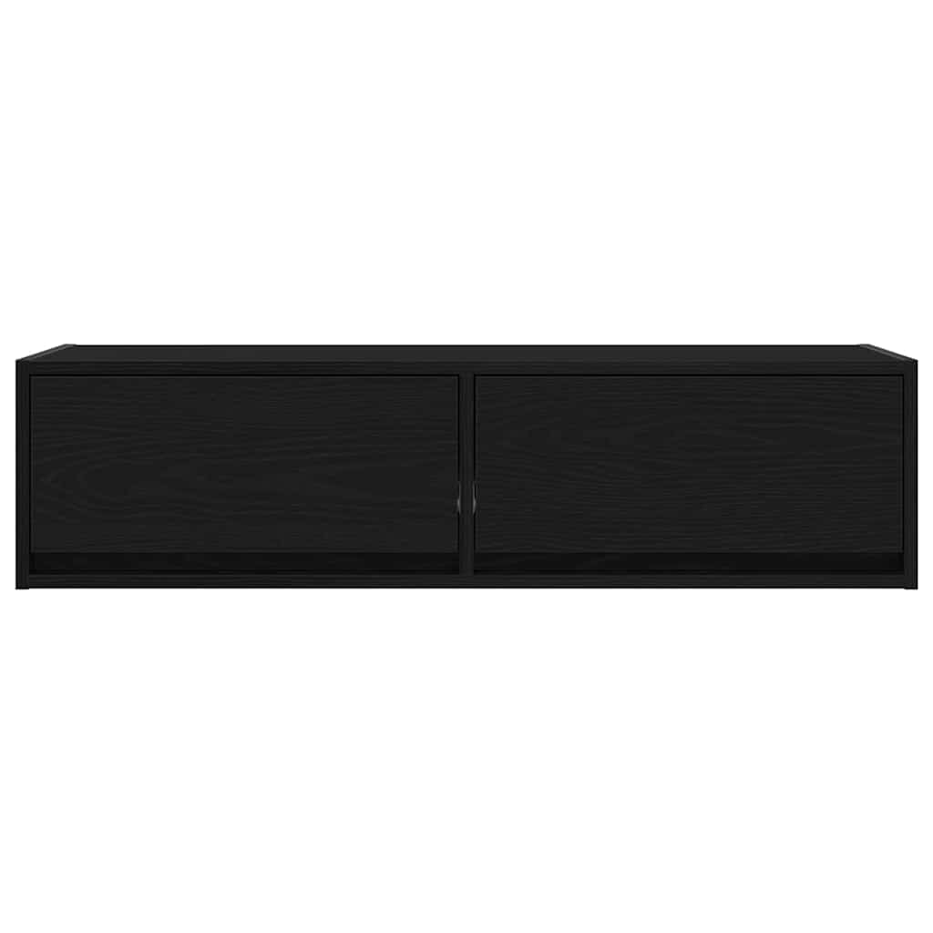 TV-Schränk Wandmontiert Schwarz Eichen-Optik 100 x 31 x 25,5 cm