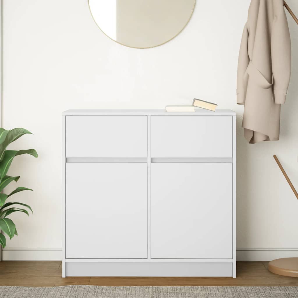 Sideboard mit Schublade Weiß 80x34x76 cm Holzwerkstoff