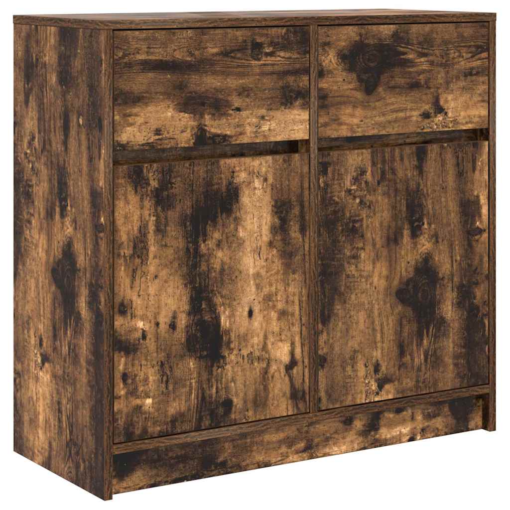 Sideboard mit Schublade Räuchereiche 80x34x76 cm Holzwerkstoff