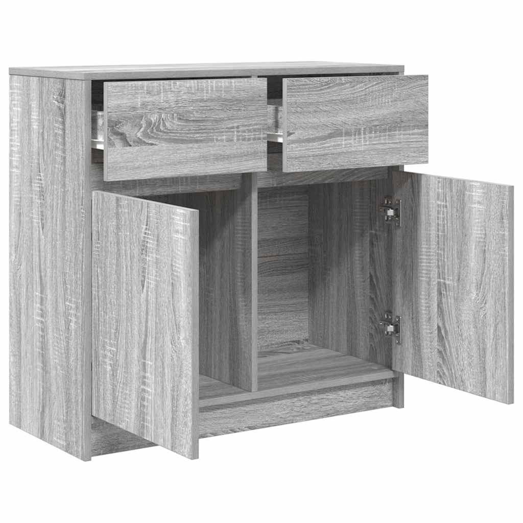 Sideboard mit Schublade Grau Sonoma 80x34x76 cm Holzwerkstoff