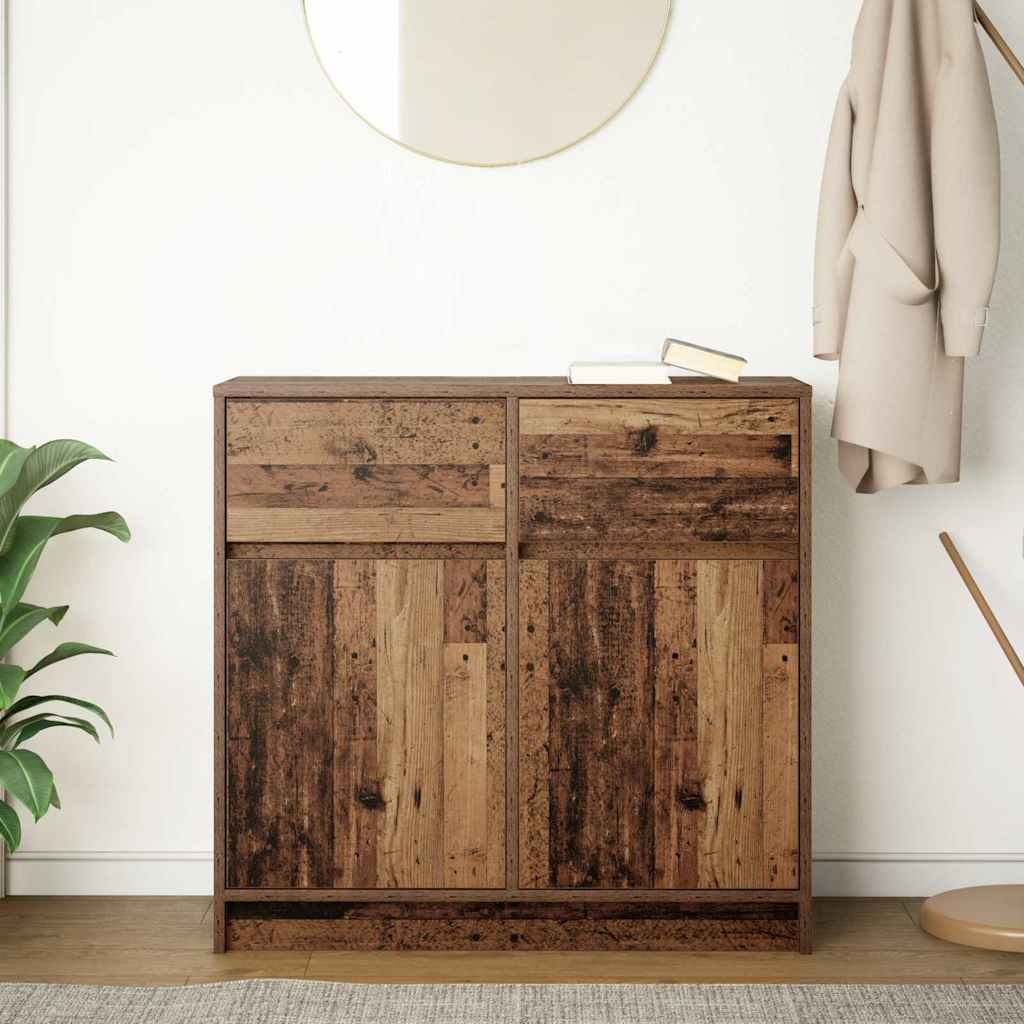 Sideboard mit Schublade Altholz-Optik 80x34x76 cm Holzwerkstoff