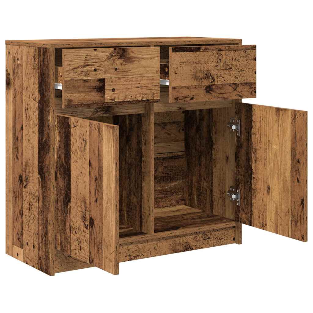 Sideboard mit Schublade Altholz-Optik 80x34x76 cm Holzwerkstoff