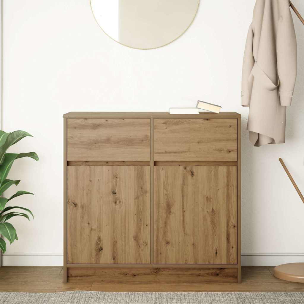 Sideboard mit Schublade Artisan-Eiche 80x34x76 cm Holzwerkstoff