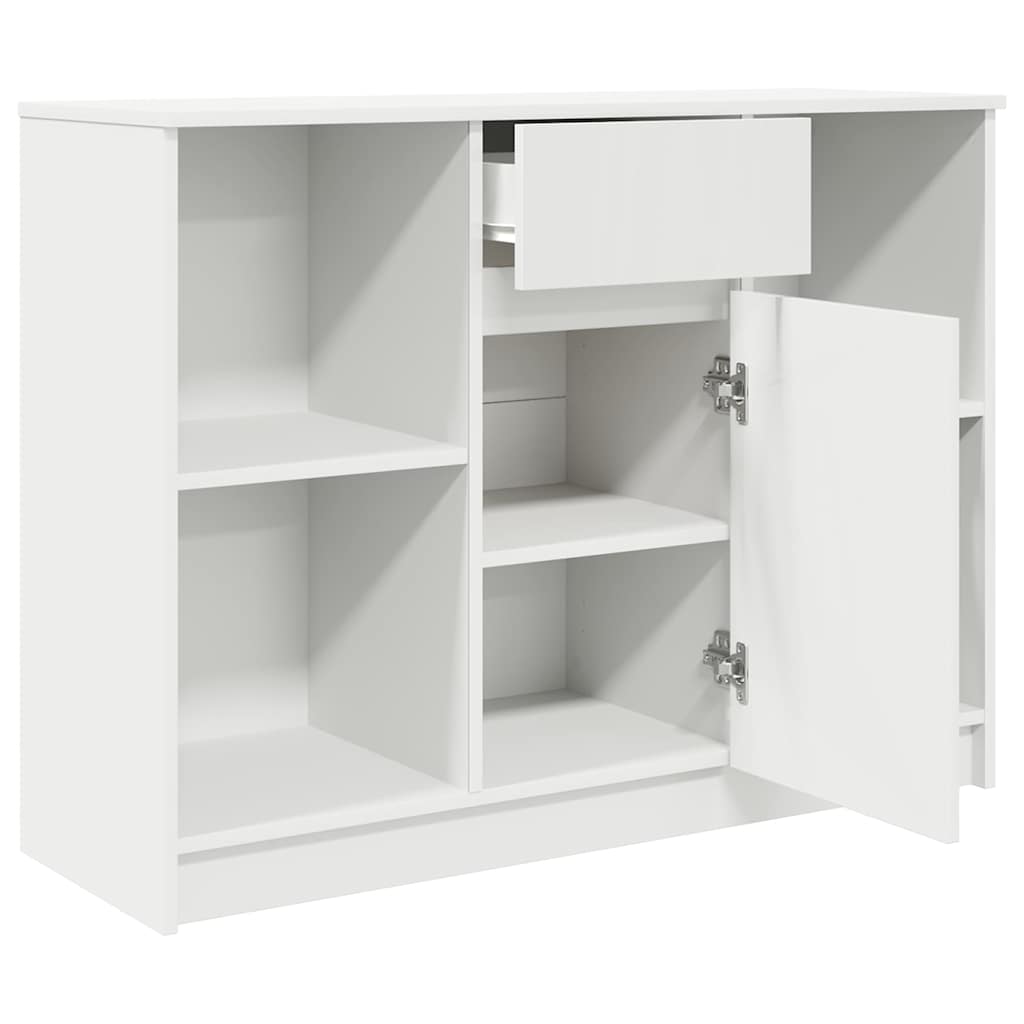 Sideboard mit Schublade Weiß 101x35x76 cm Holzwerkstoff