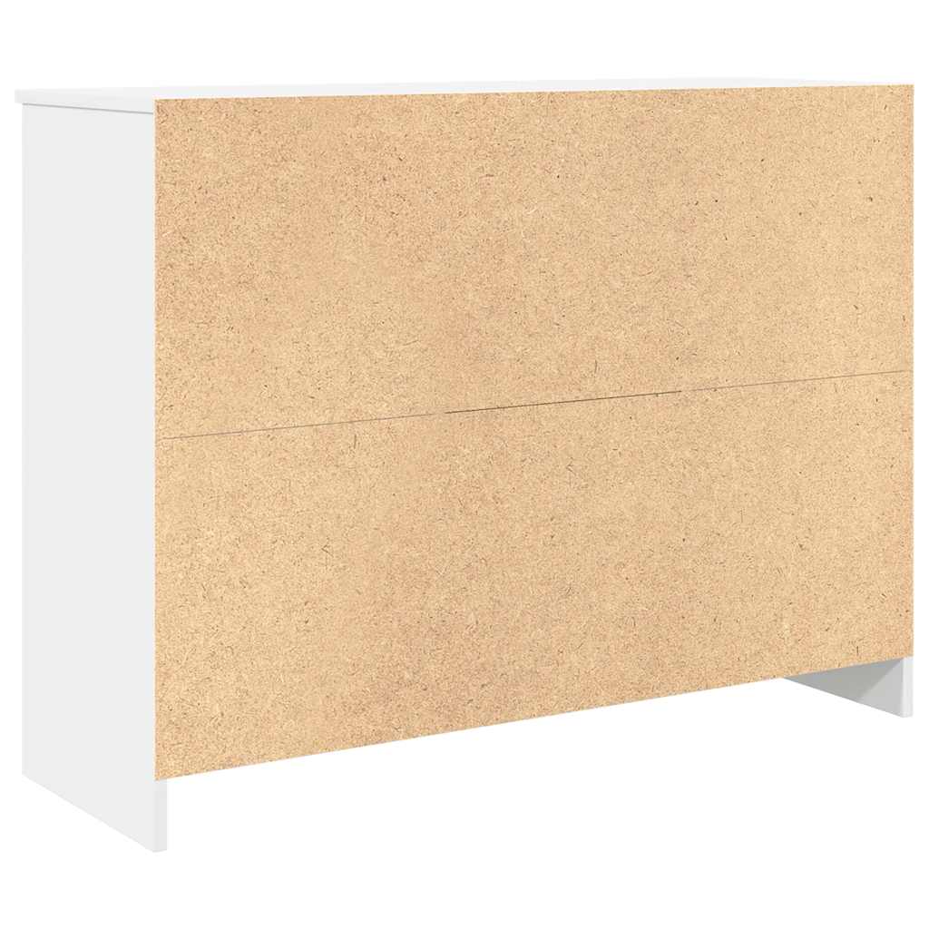 Sideboard mit Schublade Weiß 101x35x76 cm Holzwerkstoff