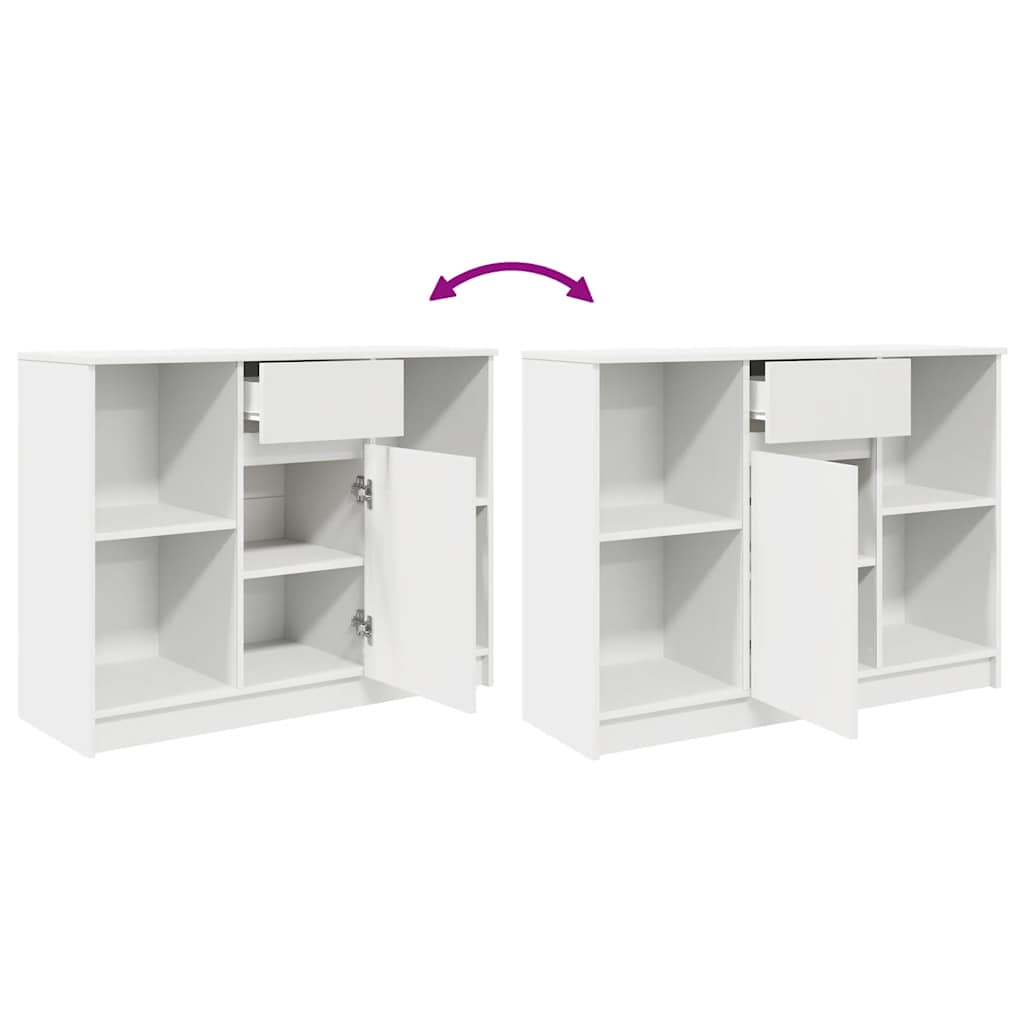 Sideboard mit Schublade Weiß 101x35x76 cm Holzwerkstoff