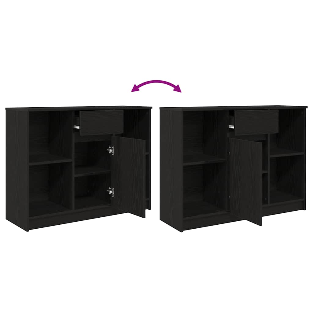Sideboard mit Schublade Schwarz Eichen-Optik 101x35x76 cm