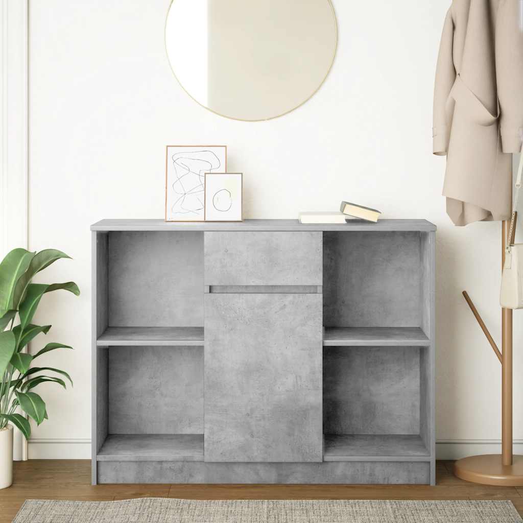 Sideboard mit Schublade Betongrau 101x35x76 cm Holzwerkstoff