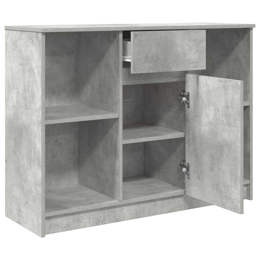 Sideboard mit Schublade Betongrau 101x35x76 cm Holzwerkstoff