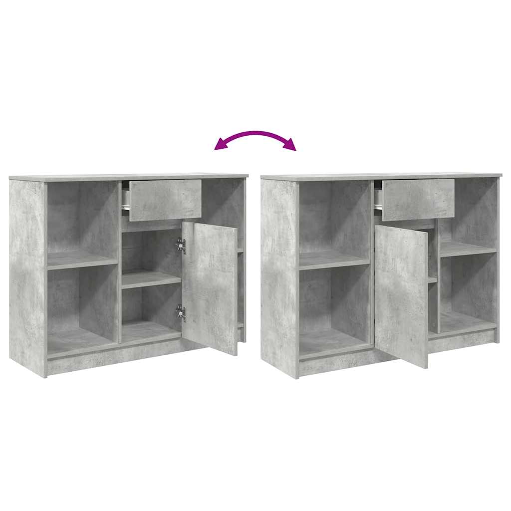 Sideboard mit Schublade Betongrau 101x35x76 cm Holzwerkstoff