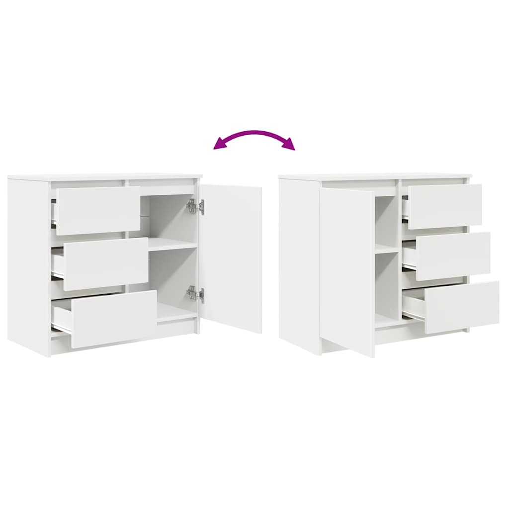 Sideboard mit Schublade Weiß 71x35x65 cm Holzwerkstoff