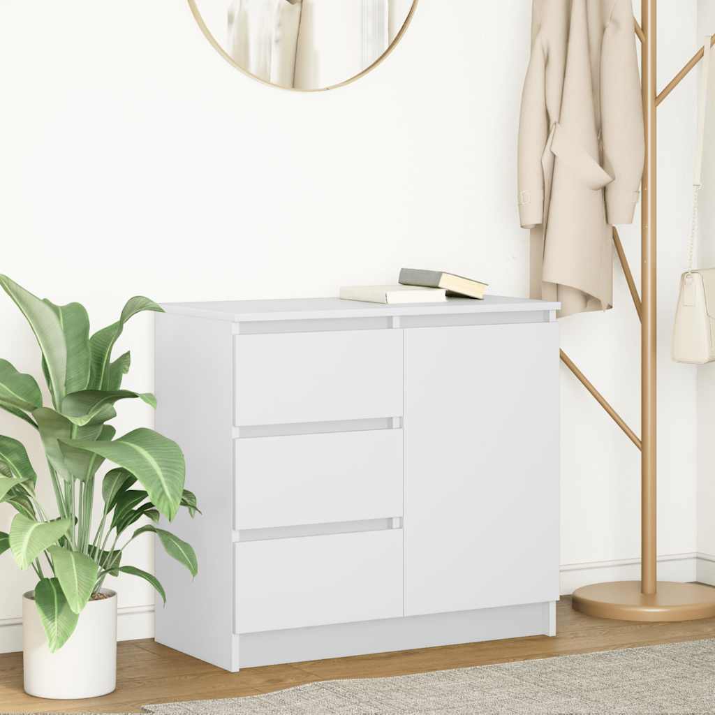 Sideboard mit Schublade Weiß 71x35x65 cm Holzwerkstoff