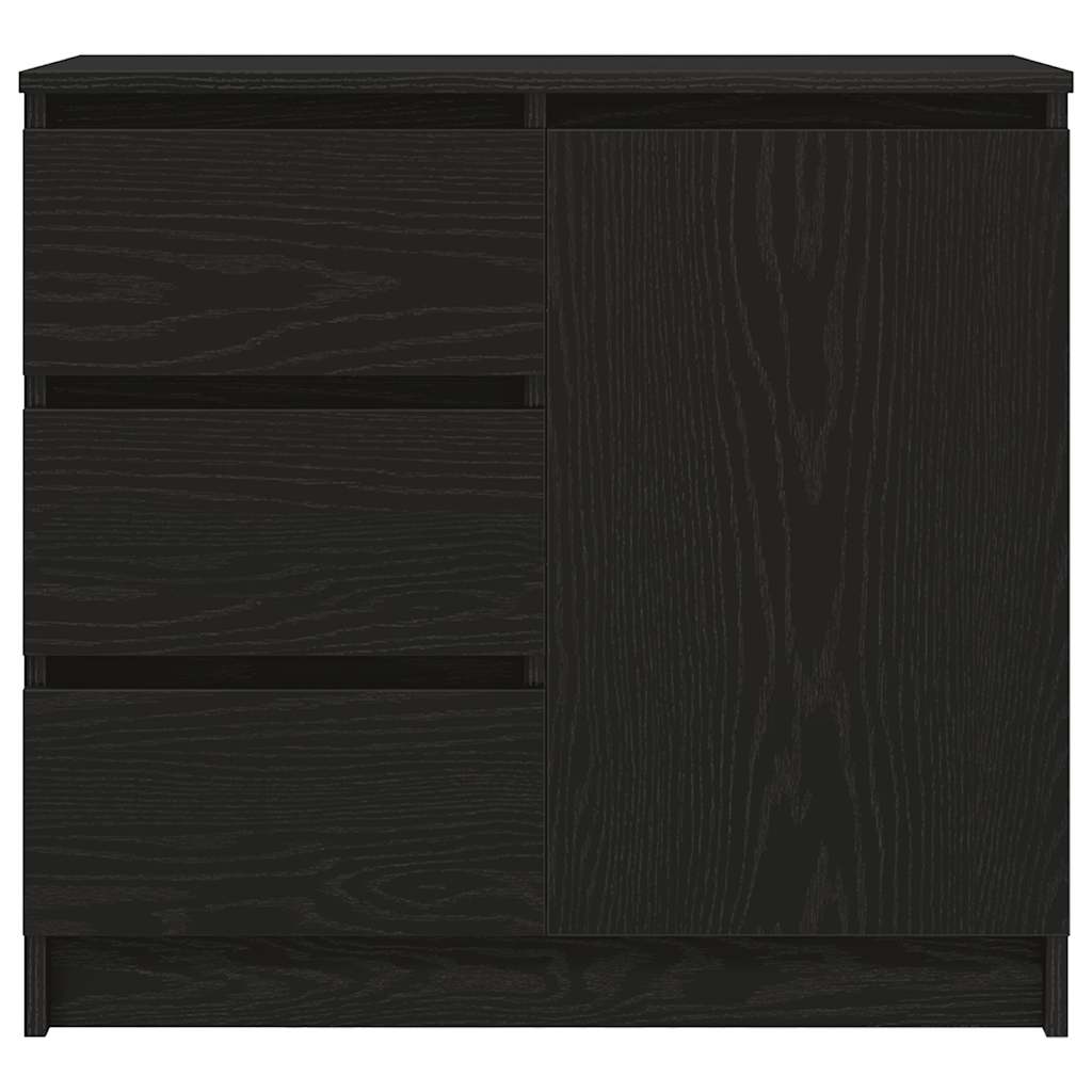 Sideboard mit Schublade Schwarz Eichen-Optik 71x35x65 cm
