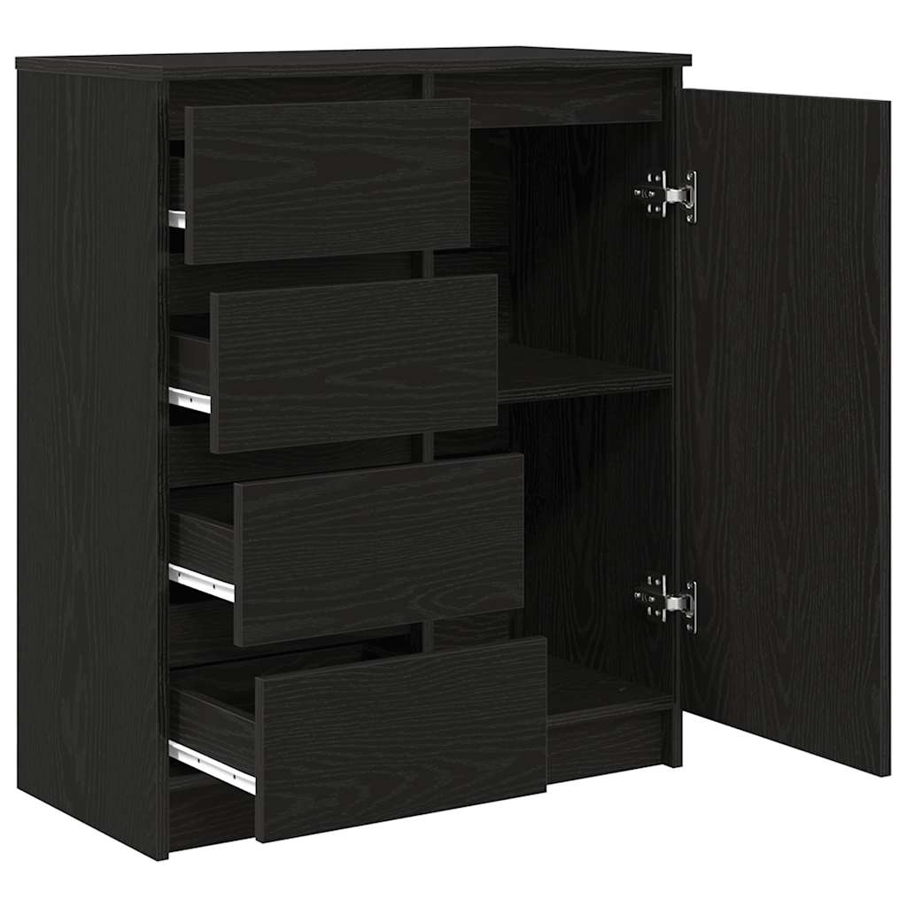 Sideboard mit Schubladen Schwarz Eichen-Optik 71x35x84 cm