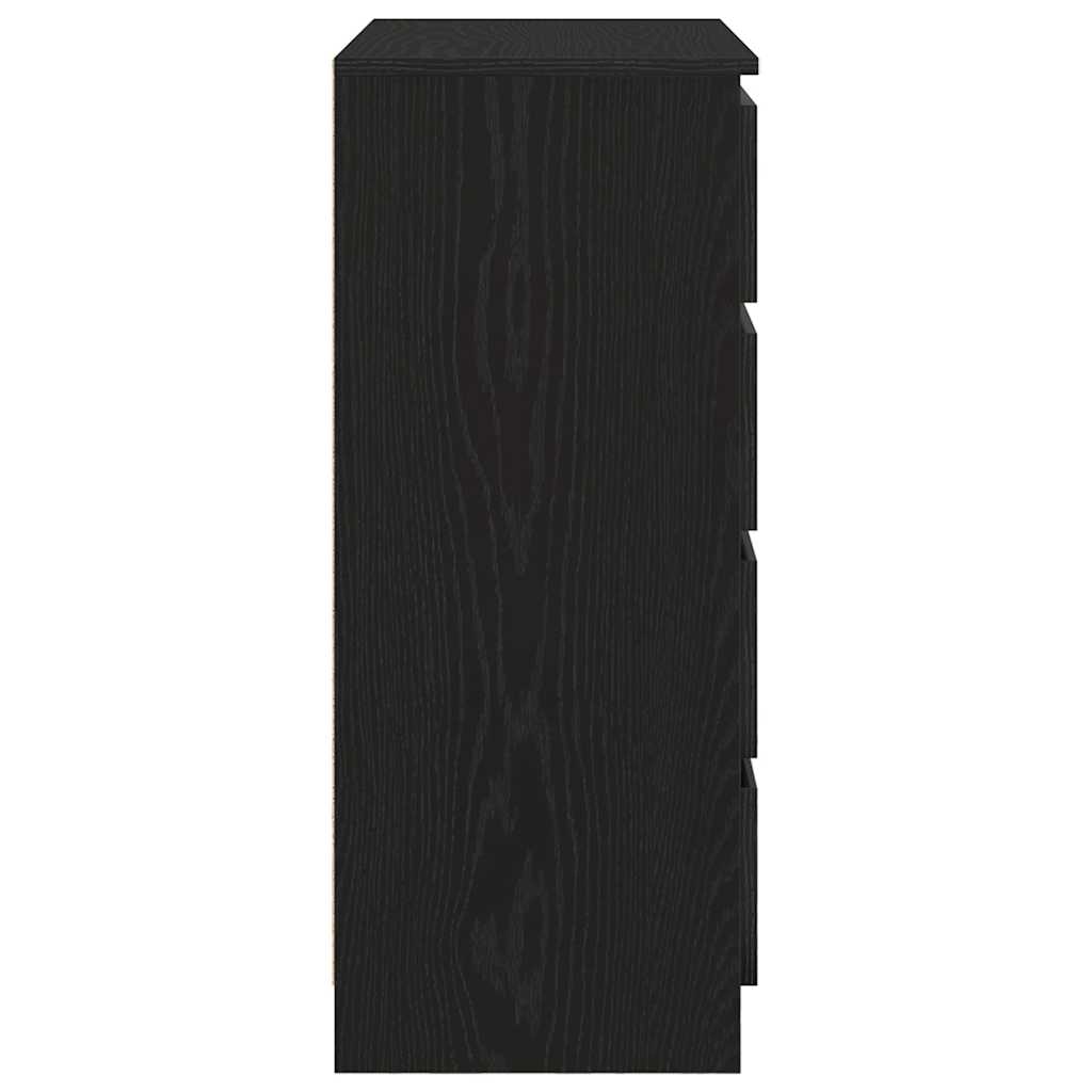 Sideboard mit Schubladen Schwarz Eichen-Optik 71x35x84 cm