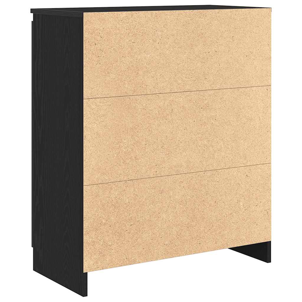Sideboard mit Schubladen Schwarz Eichen-Optik 71x35x84 cm