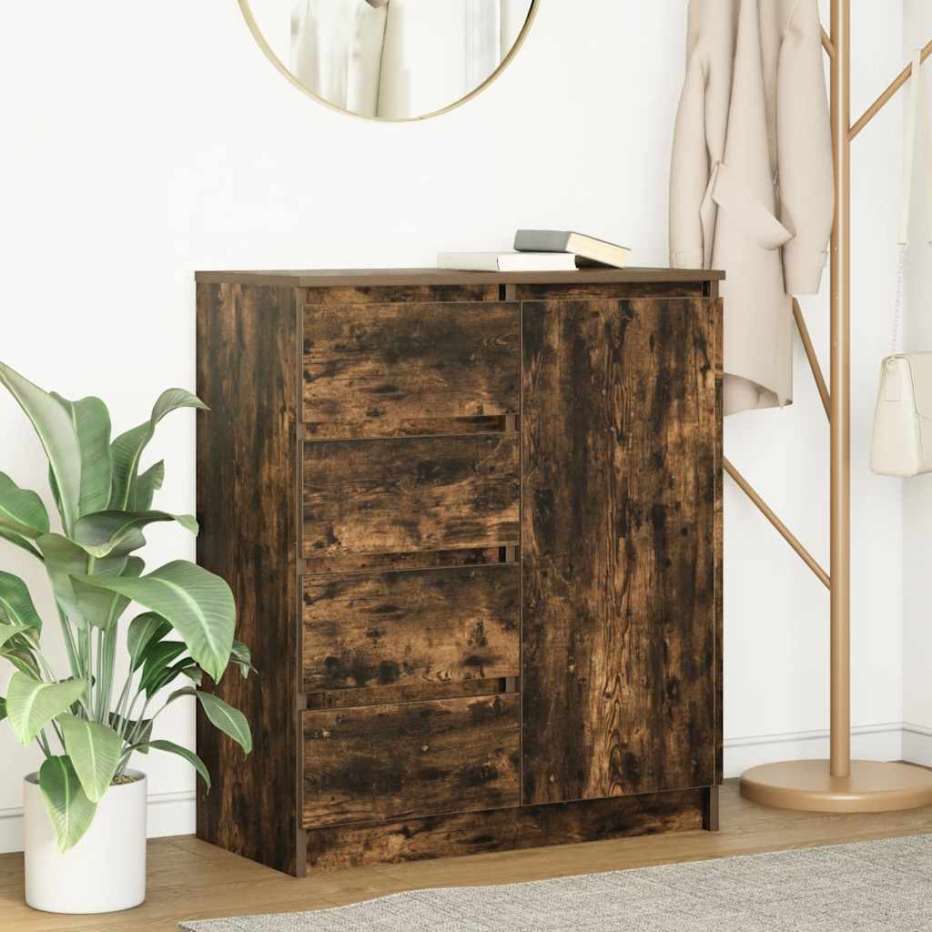 Sideboard mit Schubladen Räuchereiche 71x35x84 cm Holzwerkstoff