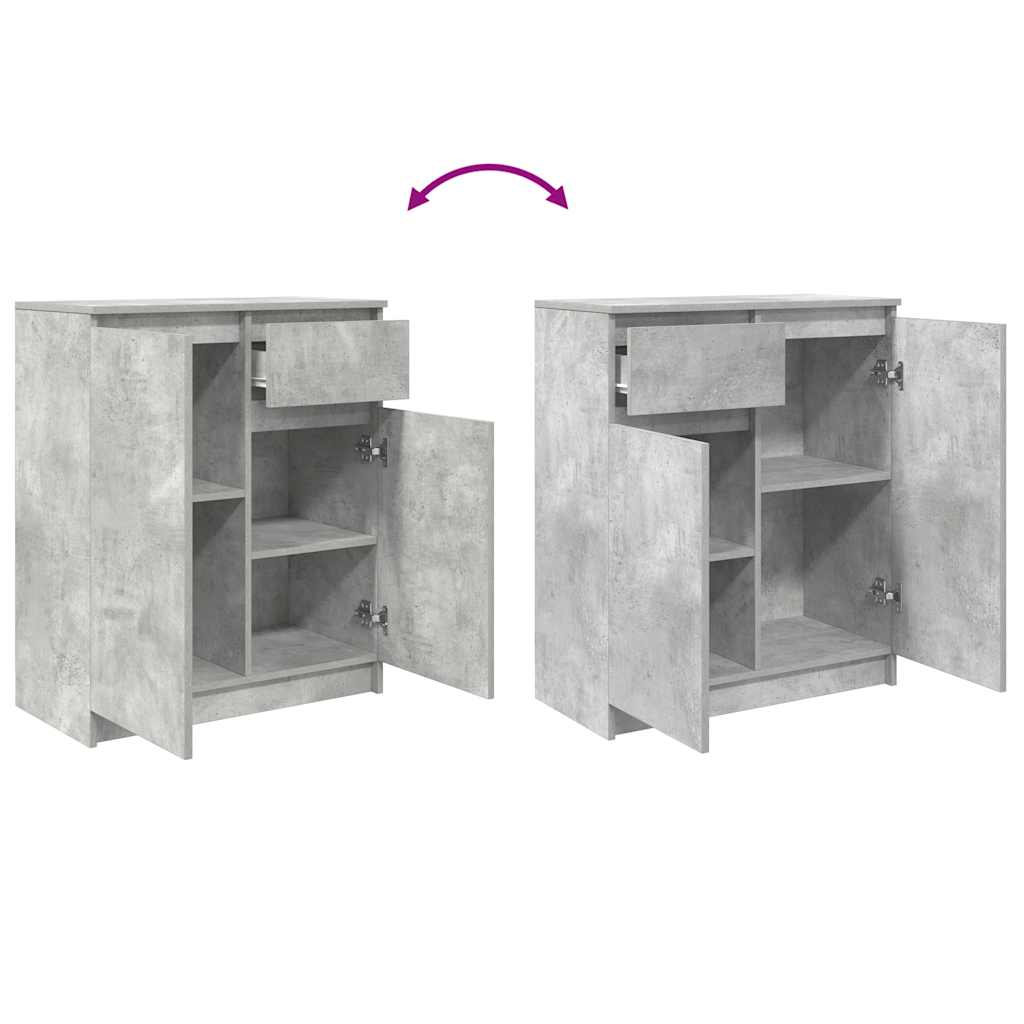 Sideboard mit Schublade Betongrau 71x35x84 cm Holzwerkstoff