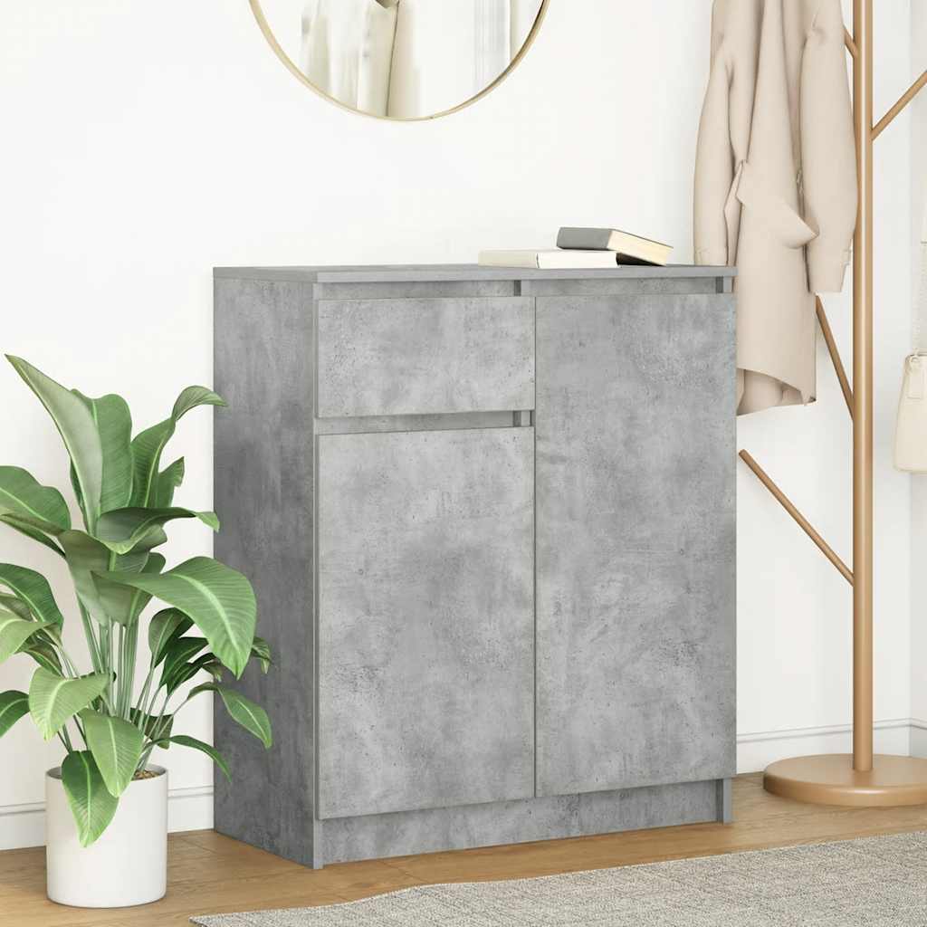 Sideboard mit Schublade Betongrau 71x35x84 cm Holzwerkstoff