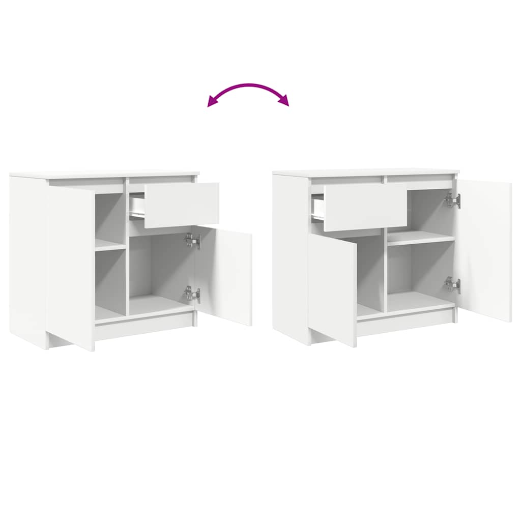 Sideboard mit Schublade Weiß 71x35x65 cm Holzwerkstoff