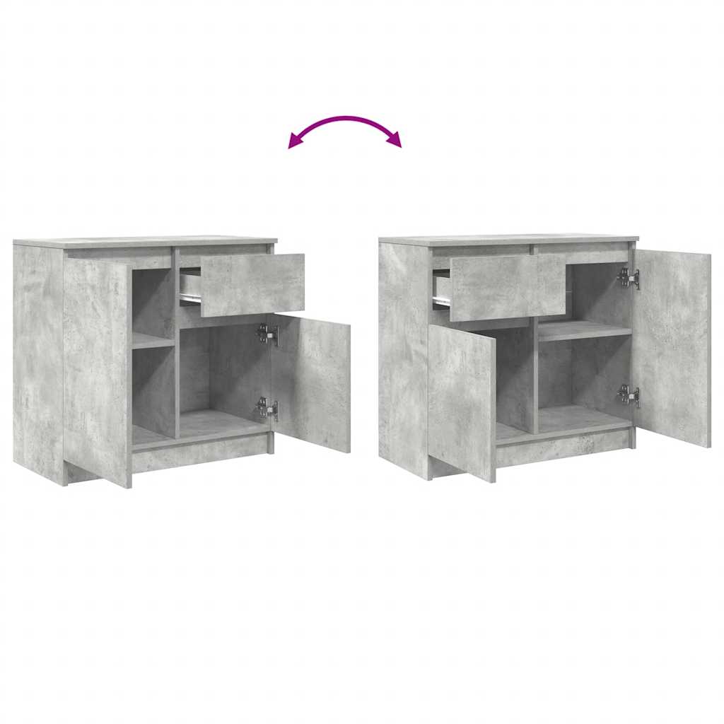 Sideboard mit Schublade Betongrau 71x35x65 cm Holzwerkstoff