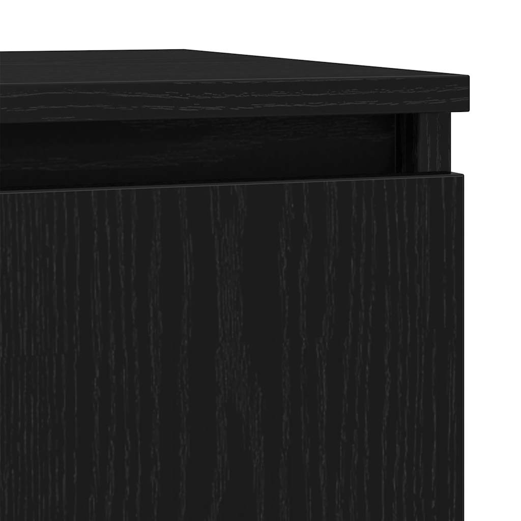 Sideboard Schwarz Eichen-Optik 29,5x34x76 cm Holzwerkstoff