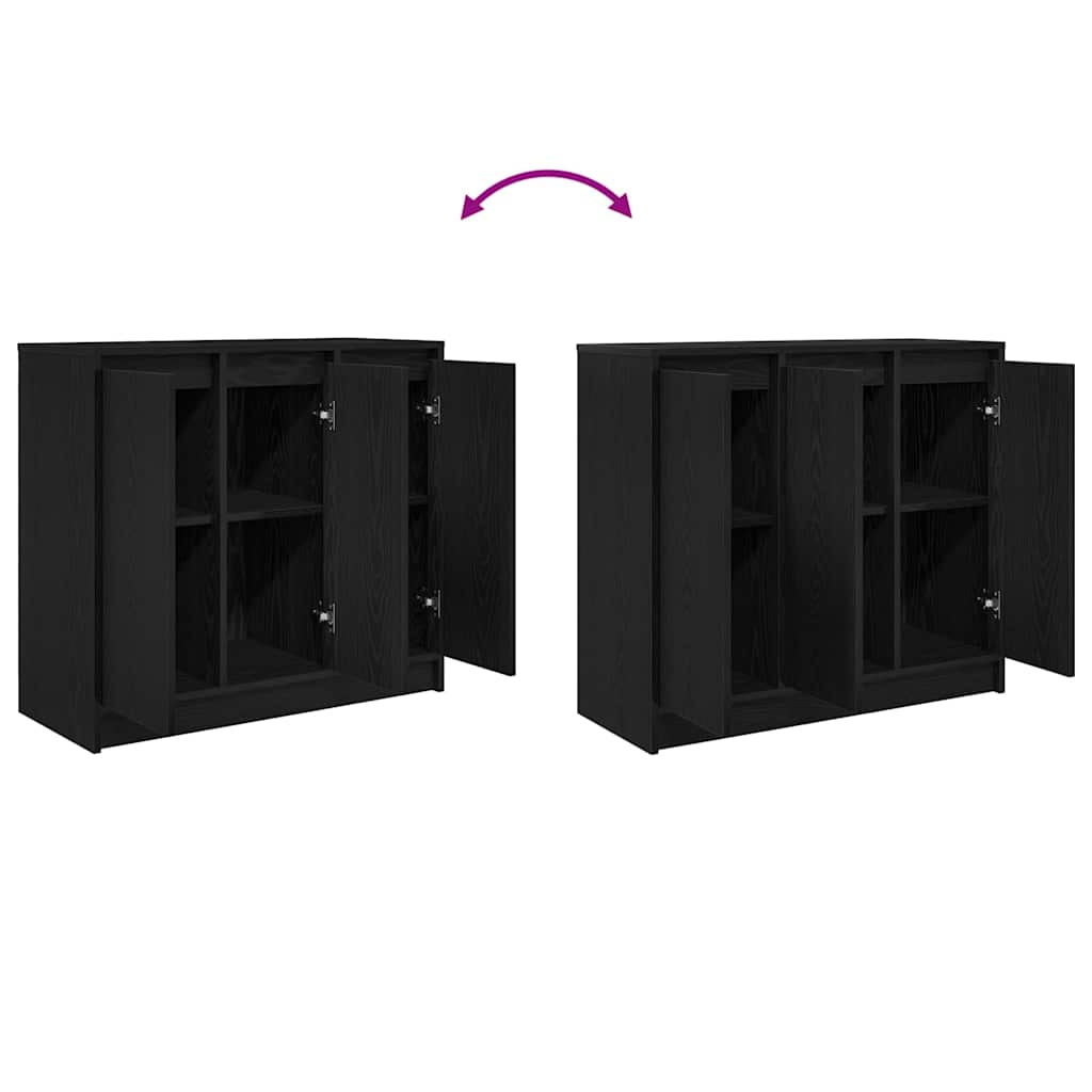 Sideboard Schwarz Eichen-Optik 85x34x76 cm Holzwerkstoff