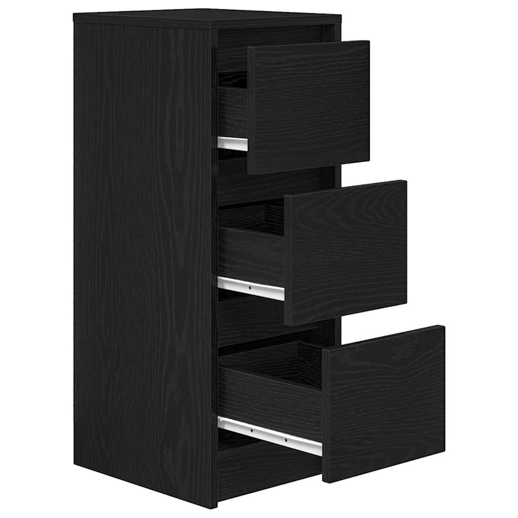 Sideboard Schwarz Eichen-Optik 29,5x34x76 cm Holzwerkstoff