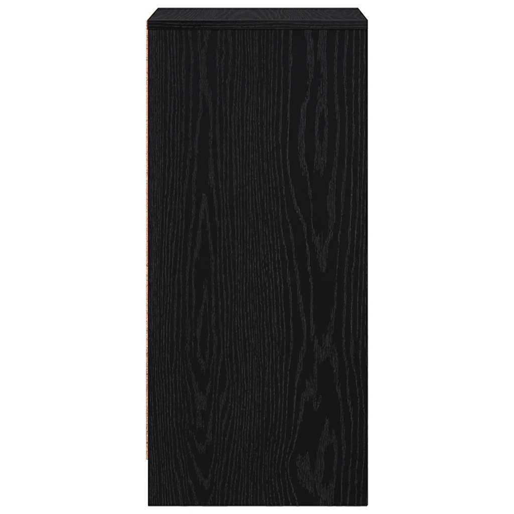 Sideboard Schwarz Eichen-Optik 29,5x34x76 cm Holzwerkstoff