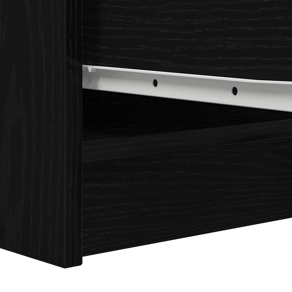 Sideboard Schwarz Eichen-Optik 29,5x34x76 cm Holzwerkstoff