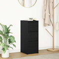 Sideboard Schwarz Eichen-Optik 29,5x34x76 cm Holzwerkstoff