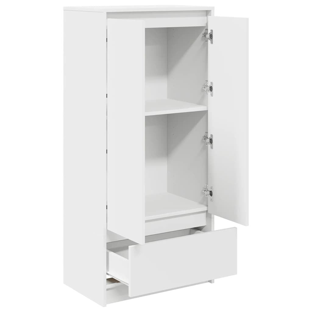 Schrank mit Schublade Weiß 55,5x34x119,5 cm Holzwerkstoff