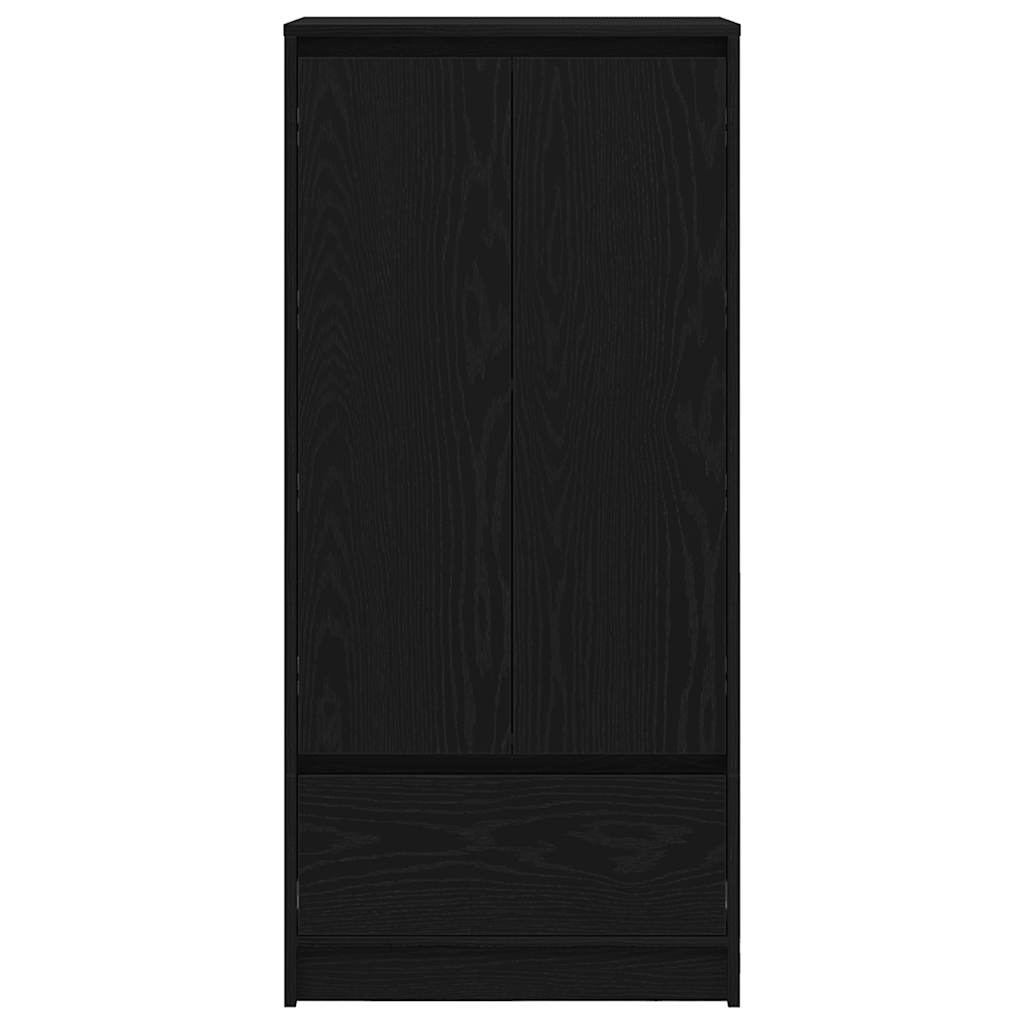 Schrank mit Schublade Schwarz Eichen-Optik 55,5x34x119,5 cm