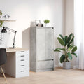 Schrank mit Schublade Betongrau 55,5x34x119,5 cm Holzwerkstoff