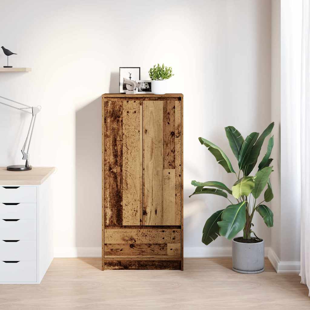 Schrank mit Schublade Altholz-Optik 55,5x34x119,5 cm