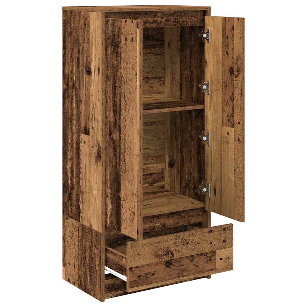Schrank mit Schublade Altholz-Optik 55,5x34x119,5 cm