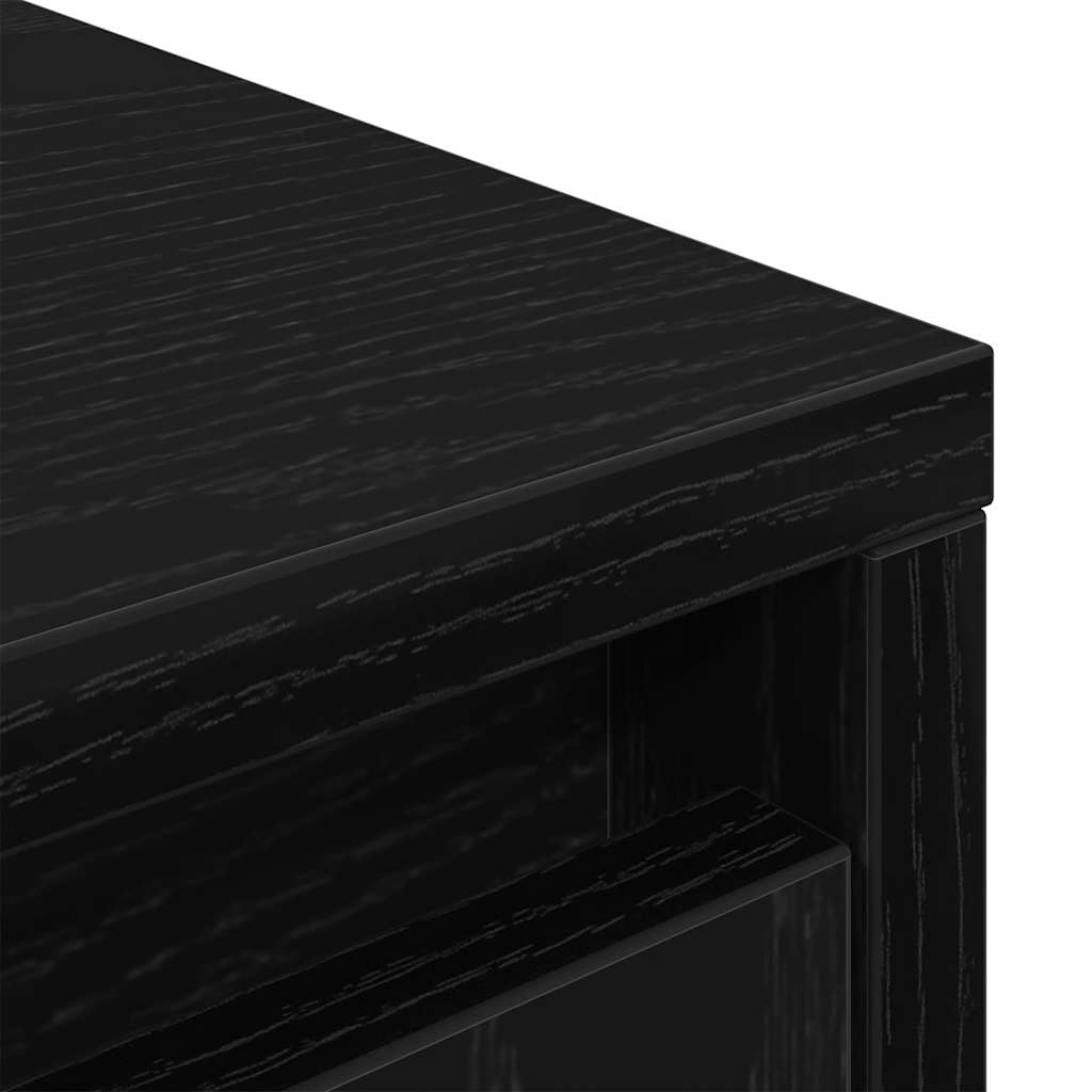 Highboard Schwarz Eichen-Optik 29,5x34x119,5 cm Holzwerkstoff