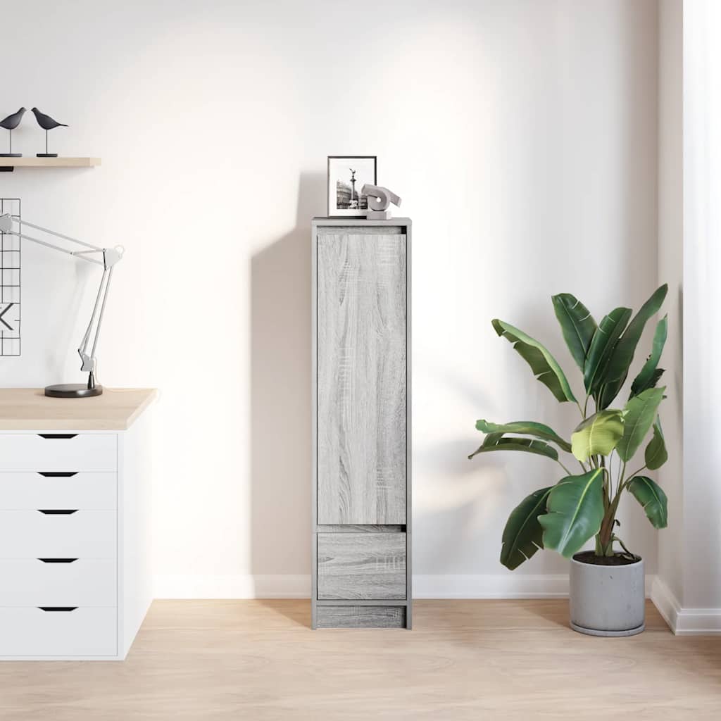 Highboard Grau Sonoma 29,5x34x119,5 cm Holzwerkstoff