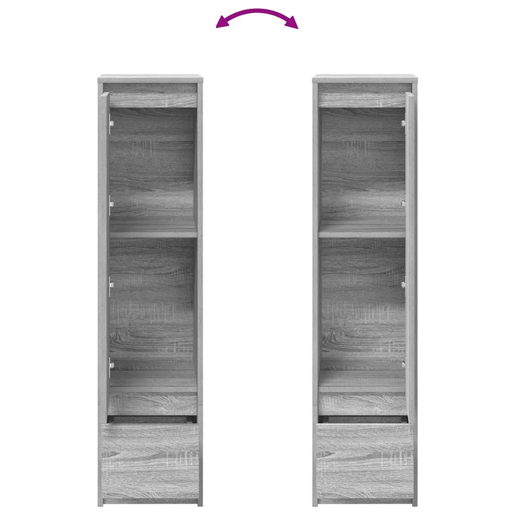 Highboard Grau Sonoma 29,5x34x119,5 cm Holzwerkstoff